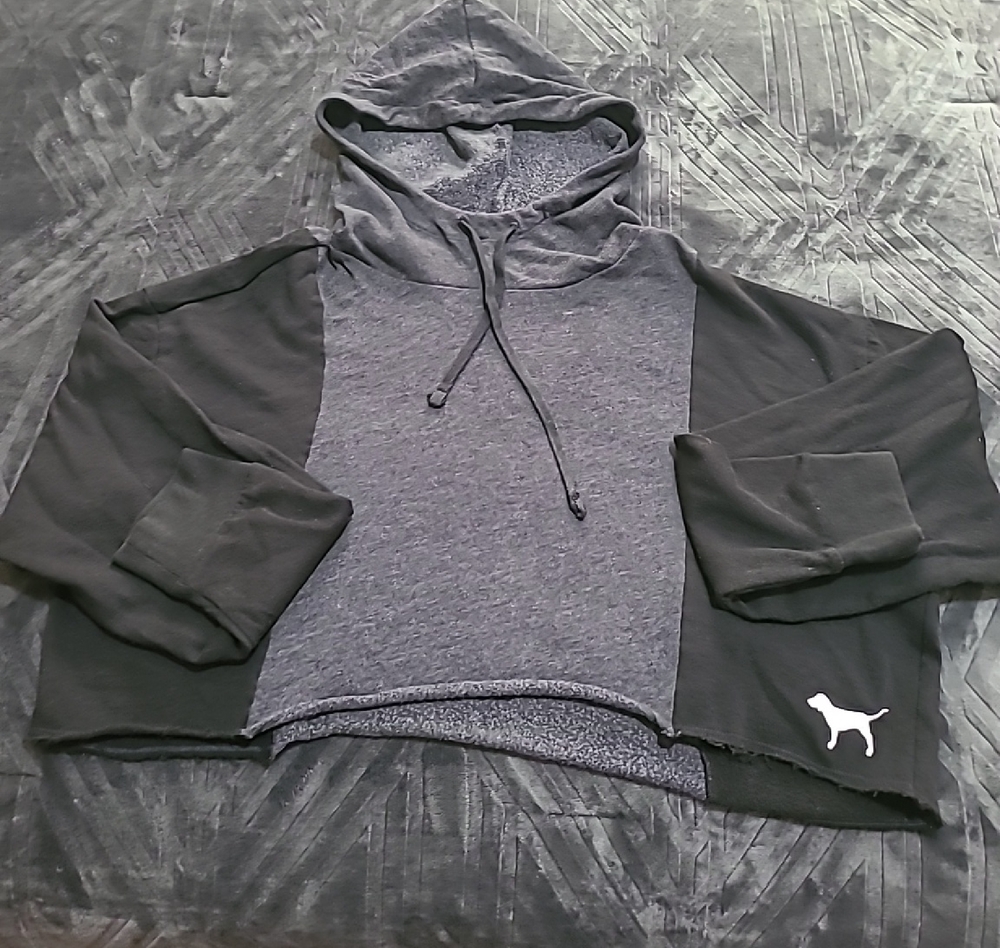 PINK Victoria's Secret Gray and Black Hoodie